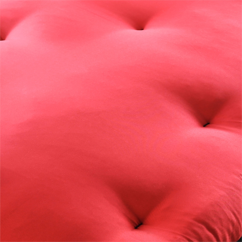 Furniture of America Vargas Fabric Cotton 6-inch Futon Mattress in Black and Red