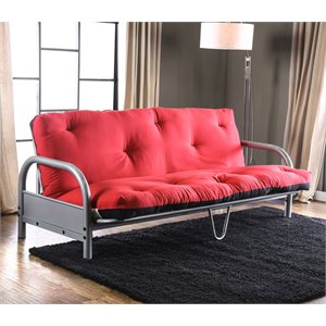 Furniture of America Vargas Fabric Cotton 6-inch Futon Mattress in Black and Red