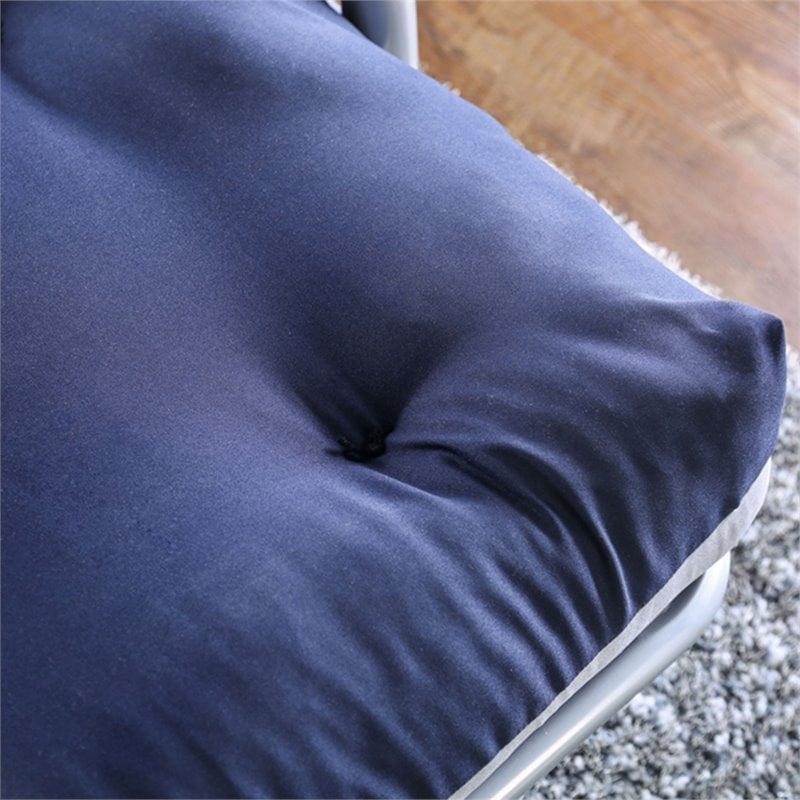 Furniture of America Vargas Fabric 6-inch Futon Mattress in Navy and Gray