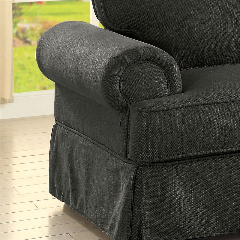 Furniture of America Fontina Transitional Fabric Right Facing Sectional in Gray