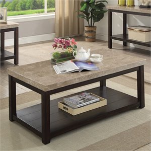 Marble Granite Coffee Tables Cymax S Furniture Of America Ozzi Marble Top Coffee Table In Dark Walnut