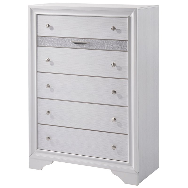 Furniture Of America Laren 6 Drawer Chest In White Ebay