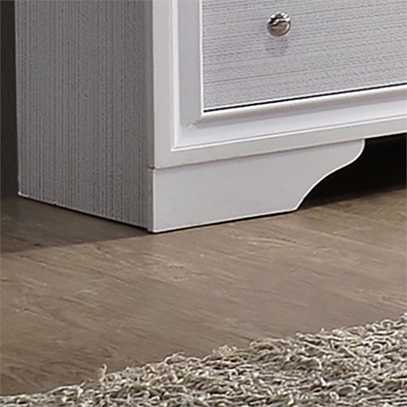 Furniture of America Laren Contemporary 2-Piece Wood Dresser and Mirror in White