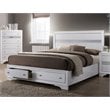 Furniture of America Laren Contemporary Solid Wood King Storage Bed in White