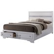 Furniture of America Laren Contemporary Solid Wood King Storage Bed in White