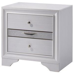 Furniture of America Laren Contemporary Solid Wood 3-Drawer Nightstand in White