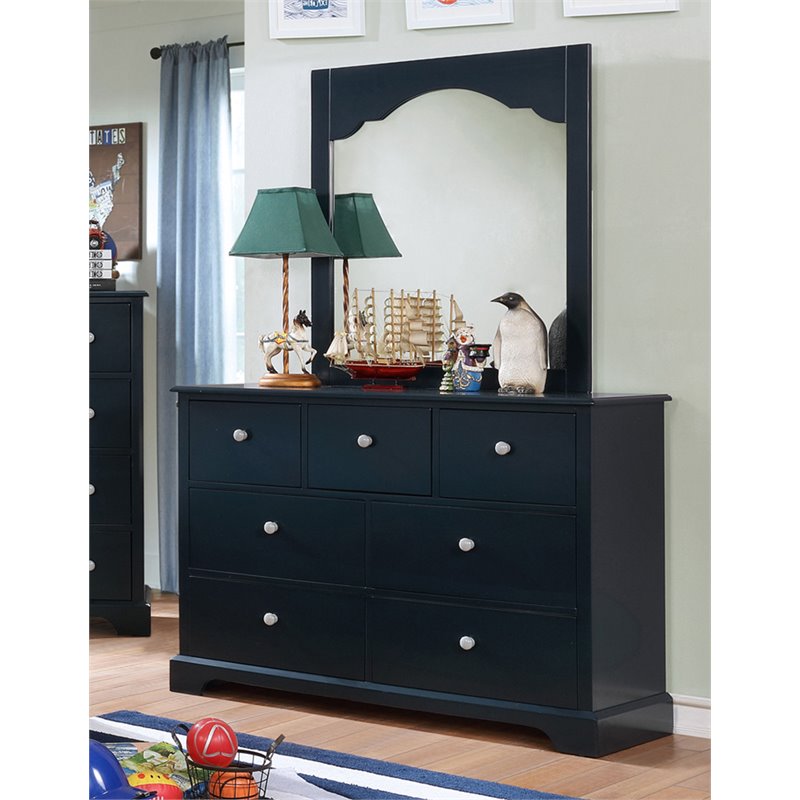 Furniture Of America Poppy 7 Drawer Kids Dresser And Mirror Set In