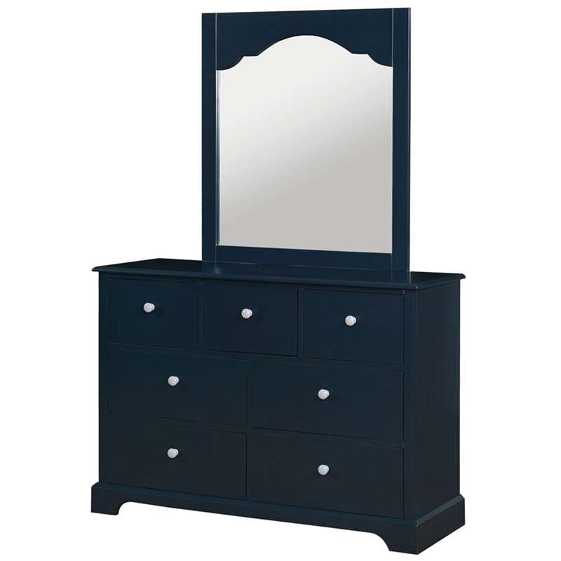 Furniture Of America Poppy 7 Drawer Kids Dresser And Mirror Set In