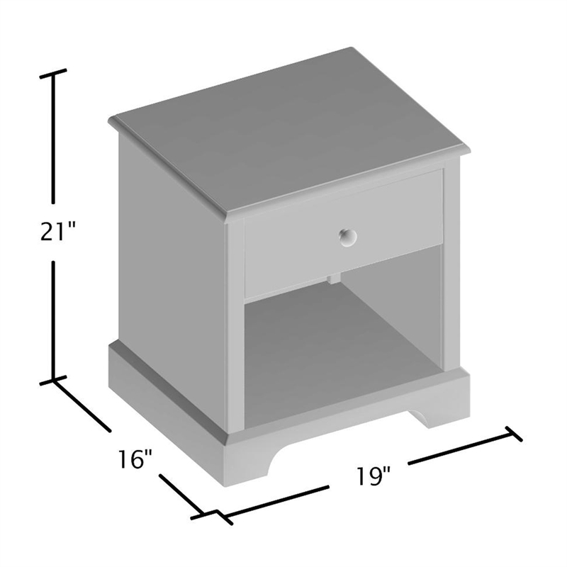 Furniture of America Belantra Solid Wood 1-Drawer Kids Nightstand in Blue