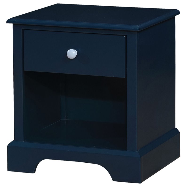 Furniture of America Belantra Solid Wood 1-Drawer Kids Nightstand in Blue