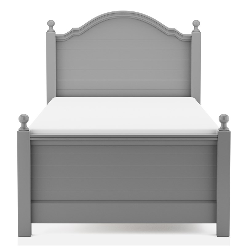 Furniture of America Belantra Solid Wood Twin Panel Kids Bed in Gray