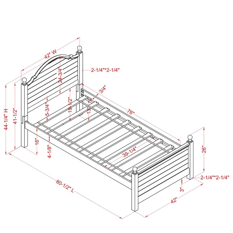 Furniture of America Belantra Solid Wood Twin Panel Kids Bed in Gray