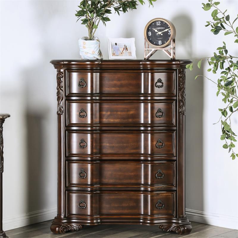 America Troy Traditional Solid Wood, Solid Wood 5 Drawer Dresser