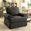 Furniture of America Onrei Transitional Fabric Upholstered Accent Chair in Gray