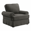 Furniture of America Onrei Transitional Fabric Upholstered Accent Chair in Gray