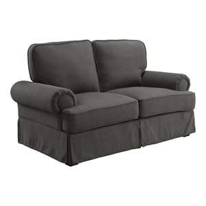 Furniture of America Onrei Transitional Fabric Upholstered Loveseat in Gray