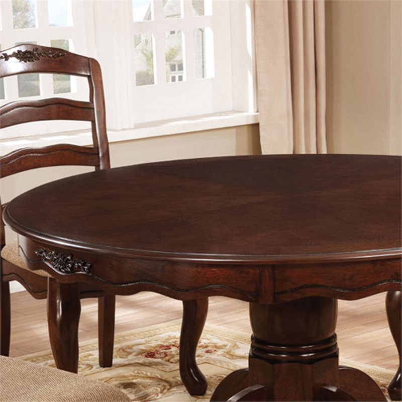 Furniture Of America Pienne Transitional Dining Table In Dark Walnut Furniture Of America Pienne Transitional Dining Table In Dark Walnut