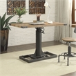Furniture of America Ziaz Metal Adjustable Standing Desk with USB in Sand Black