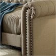Furniture of America Acnitum Fabric Tufted Queen Daybed with Trundle in Beige