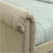 Furniture of America Acnitum Fabric Tufted Queen Daybed with Trundle in Beige