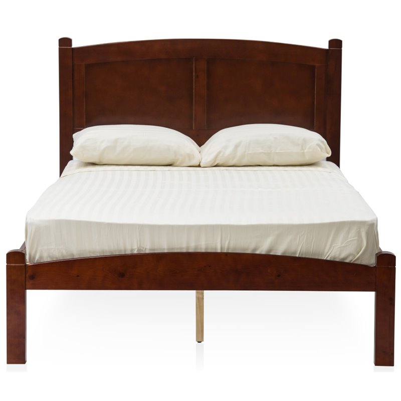 Furniture of America Cara Cottage Solid Wood Platform Twin Bed in Cherry