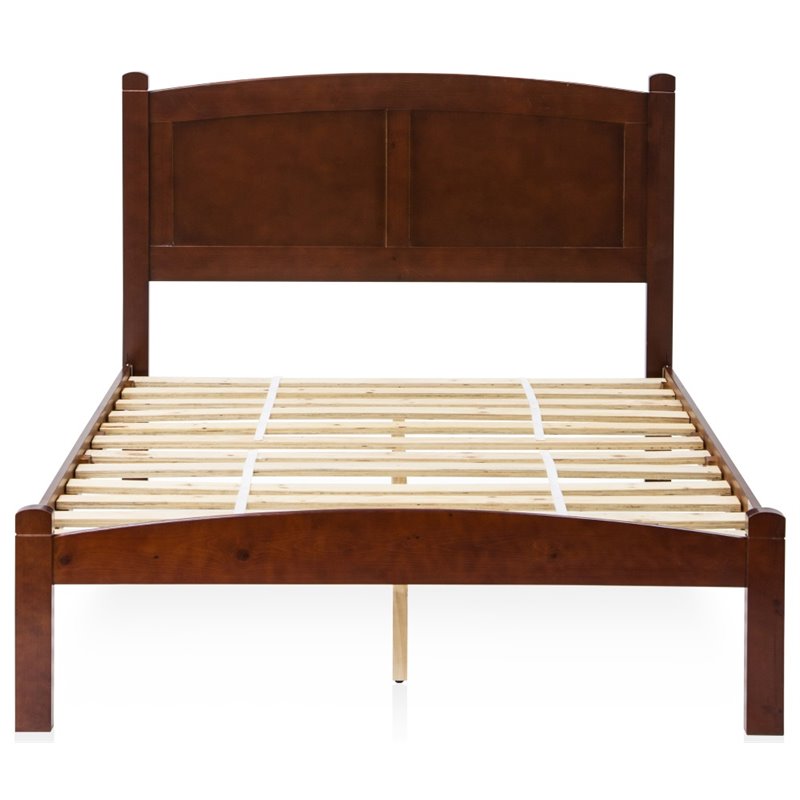 Furniture of America Cara Cottage Solid Wood Platform Twin Bed in Cherry