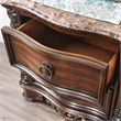 Furniture of America Jordan Wood and Marble Top Nightstand in Brown Cherry
