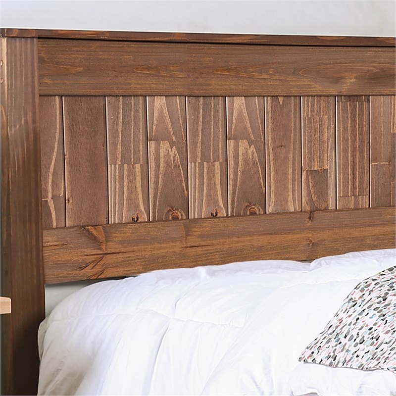 Furniture of America Howard Rustic Wood Queen Panel Headboard in Mahogany