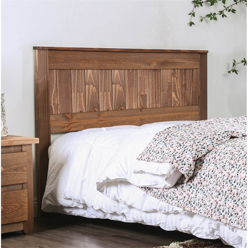 Furniture of America Howard Rustic Wood King Panel Headboard in