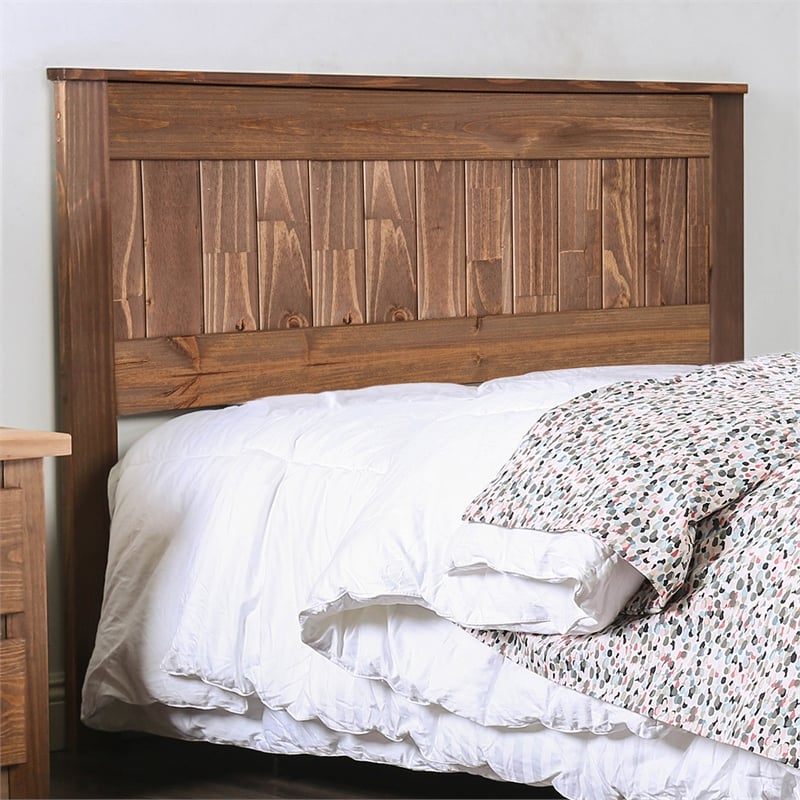 Furniture of America Howard Rustic Wood Twin Panel Headboard in Mahogany