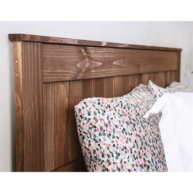 Furniture of America Howard Rustic Wood Twin Panel Headboard in Mahogany