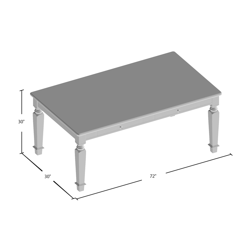 Furniture of America Cassie Transitional Wood Dining Table in Antique White