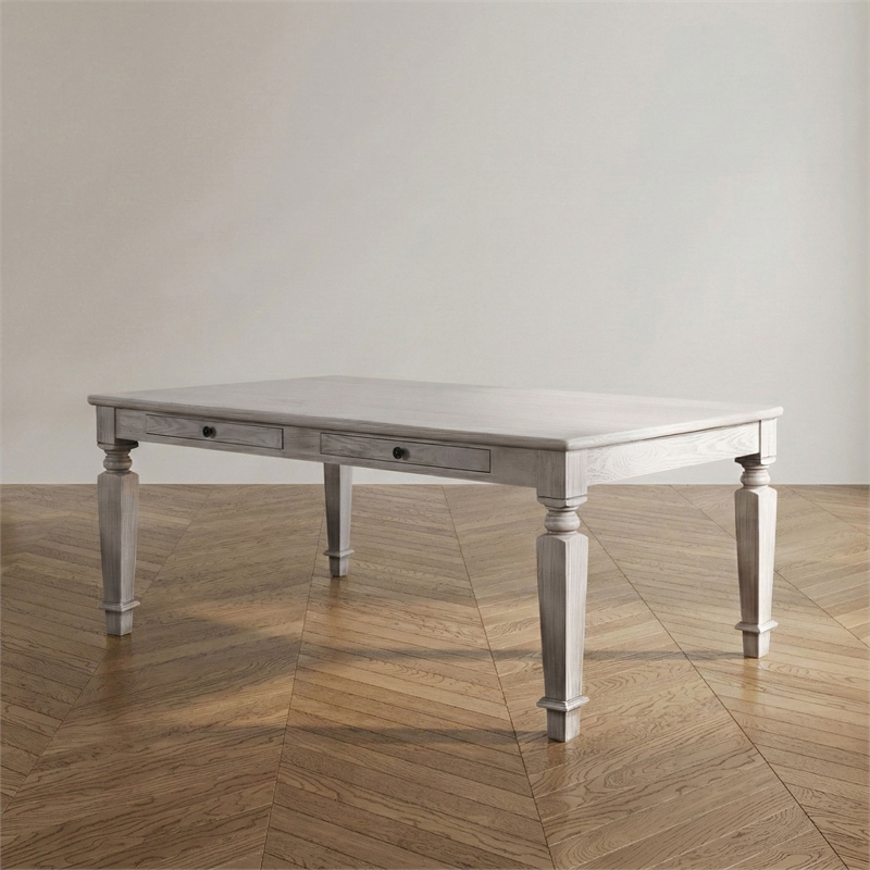 Furniture of America Cassie Transitional Wood Dining Table in Antique White