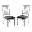 Furniture of America Cassie Wood Padded Dining Chair in Antique White (Set of 2)