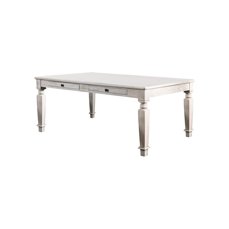 Furniture of America Cassie 6-Piece Wood Dining Set in Antique White