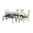 Furniture of America Cassie 6-Piece Wood Dining Set in Antique White