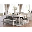 Furniture of America Cassie 6-Piece Wood Dining Set in Antique White