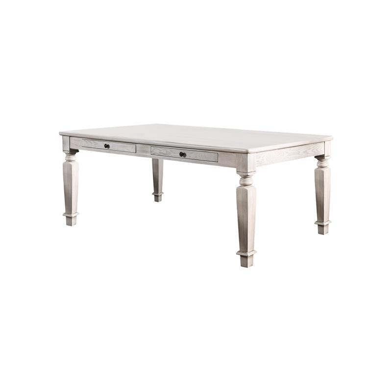 Furniture of America Cassie 7-Piece Wood Dining Set in Antique White