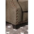 Furniture of America Velma Contemporary Chenille Nailhead Loveseat in Dark Brown