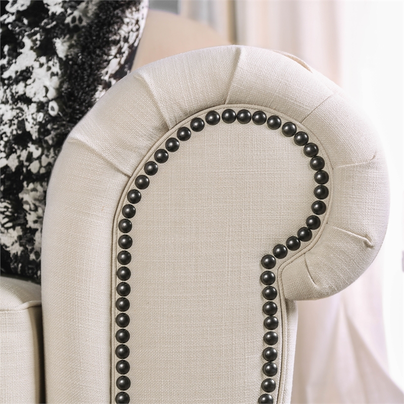 Furniture of America Isabella Transitional Fabric Sofa in Beige