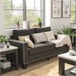 Furniture of America Zilly Modern Victorian Fabric Tufted Sofa in Gray