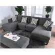 Furniture of America Burcham Transitional Chenille U-Shape Sectional in Gray