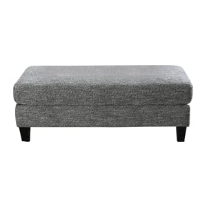 Furniture of America Burcham Transitional Chenille Upholstered Ottoman in Gray