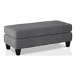 Furniture of America Burcham Transitional Chenille Upholstered Ottoman in Gray
