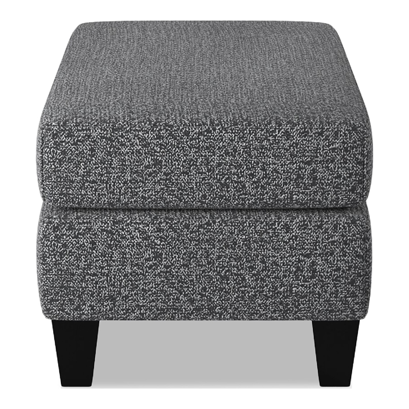 Furniture of America Burcham Transitional Chenille Upholstered Ottoman in Gray