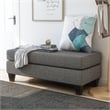 Furniture of America Burcham Transitional Chenille Upholstered Ottoman in Gray