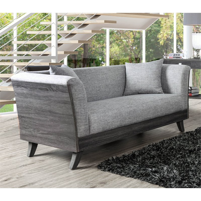 Details About Furniture Of America Tigua Contemporary Loveseat In Gray