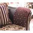 Furniture of America Eli Faux Leather Tufted Sofa in Burgundy and Dark Brown