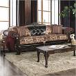 Furniture of America Eli Faux Leather 2-Piece Sofa Set in Dark Brown & Burgundy