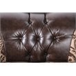 Furniture of America Eli Faux Leather Tufted Sofa in Dark Brown and Brown
